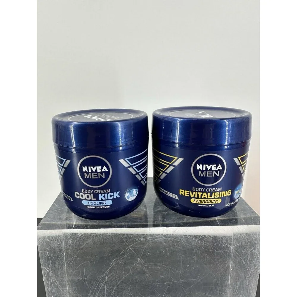 Nivea Men Body Cream Combo X2 Revitalizing Energizing & Cool Kick, 13.5oz